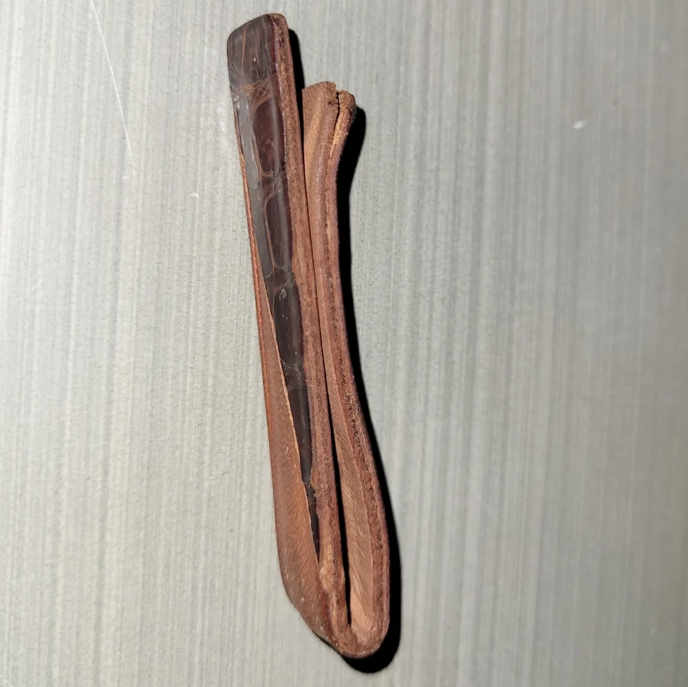 🤑Vintage SWANK Leather & Alligator Skin Money Clip - Picture 7 of 10